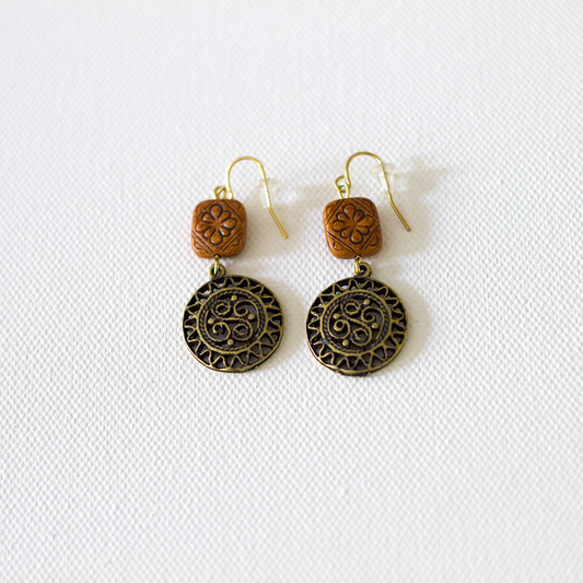 Handmade Vintage Gold Drop Earrings