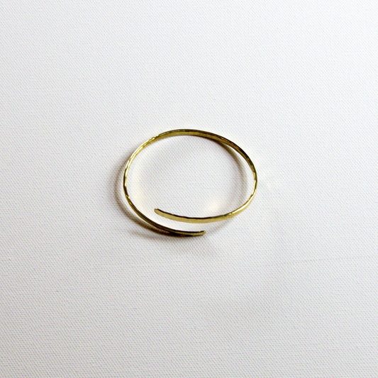 Handcrafted Classic Pounded Brass Wrap Bangle
