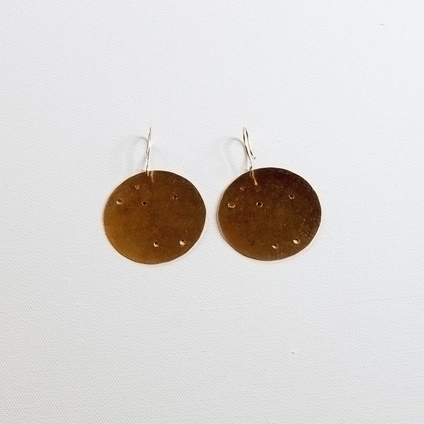 Handmade Bohemian Pounded Copper Constellation Earrings