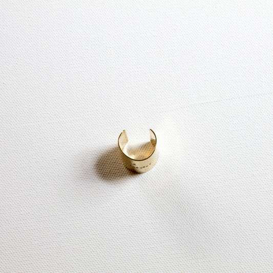 Hand Stamped Gold Be Present Cuff Ring